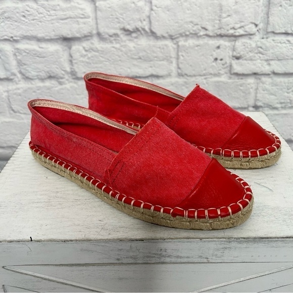 Vivi G. Shoes Red Canvas Espadrille Flats - Picture 7 of 14